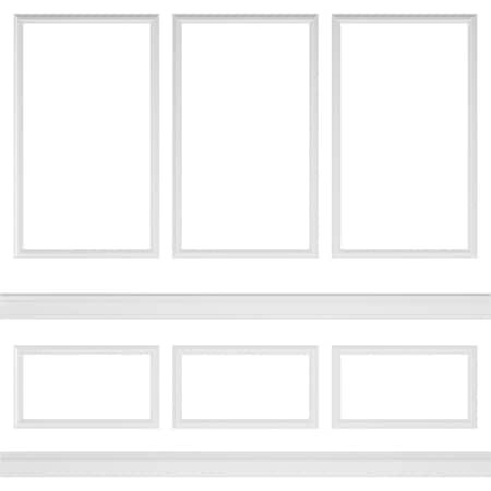 Ekena Millwork Wainscot Paneling Kit, Urethane, 94-1/2 in L, Factory Primed WPKUST042P096